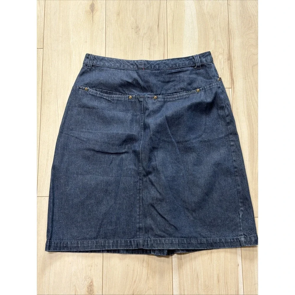 Basic Editions Womens Size 14 Denim Skirt Knee Length‎ Blue Jean Classic Casual